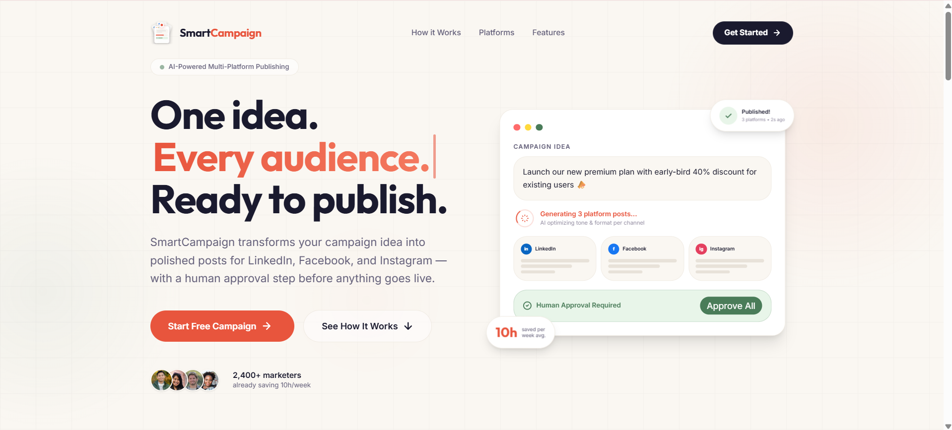 SmartCampaign live demo preview