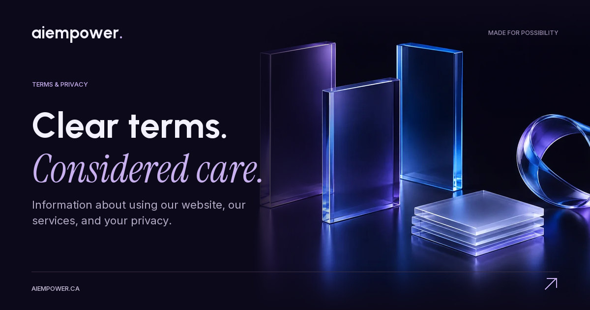 AI Empower — Clear terms. Considered care.