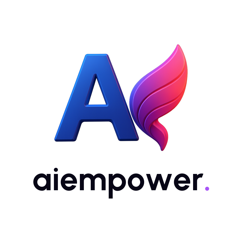 aiempower. stacked square logo light